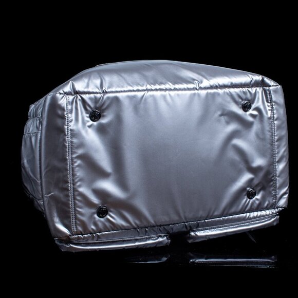 Lug Drifter Quilted Silver Tote Bag With Double Zipper Closure & Multi-Pockets - Picture 8 of 12